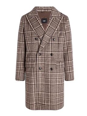 Express Espresso Brown Plaid Double-Breasted Topcoat Size Men’s Large